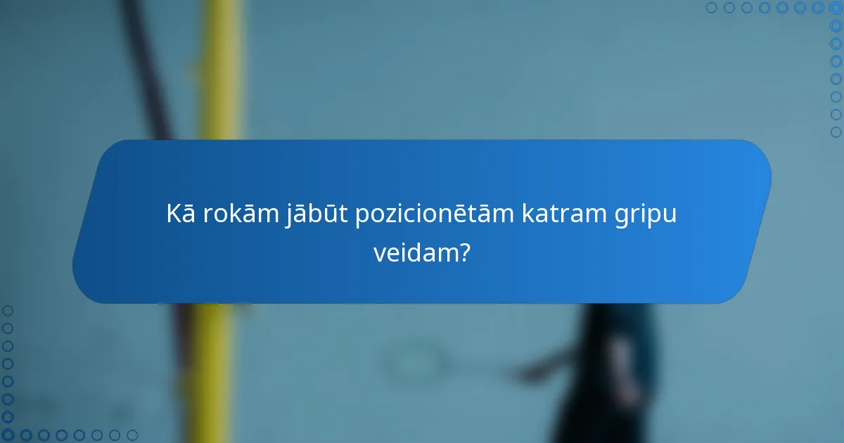 Kā rokām jābūt pozicionētām katram gripu veidam?
