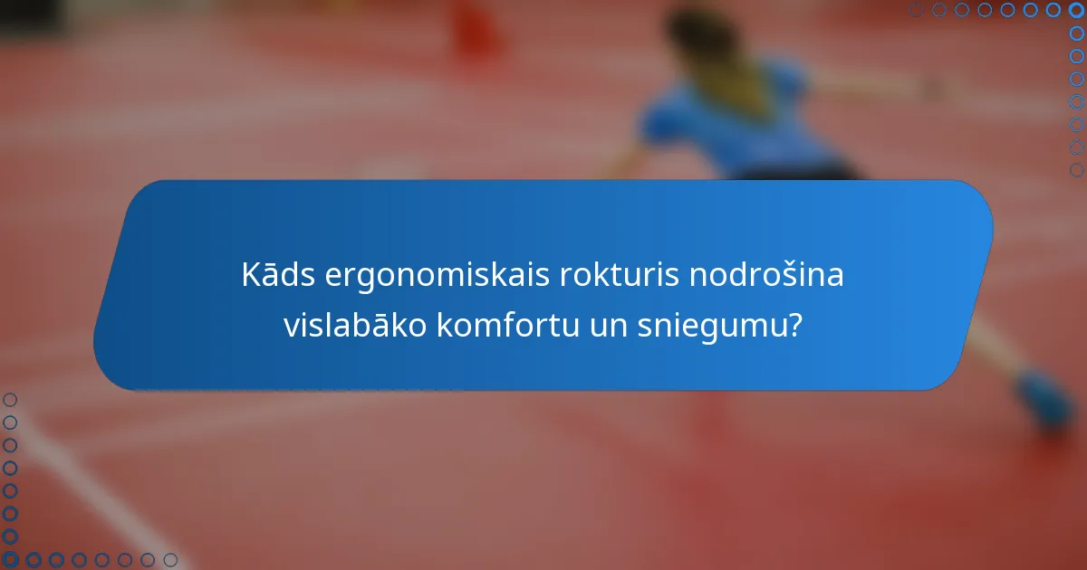 Kāds ergonomiskais rokturis nodrošina vislabāko komfortu un sniegumu?