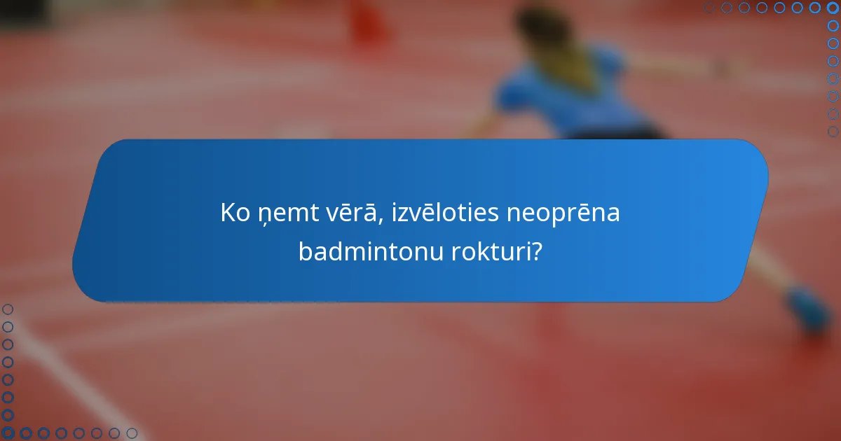 Ko ņemt vērā, izvēloties neoprēna badmintonu rokturi?